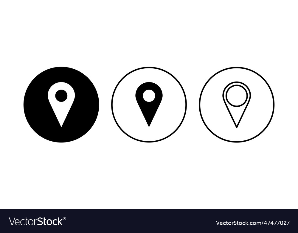 Pin icon set location destination map