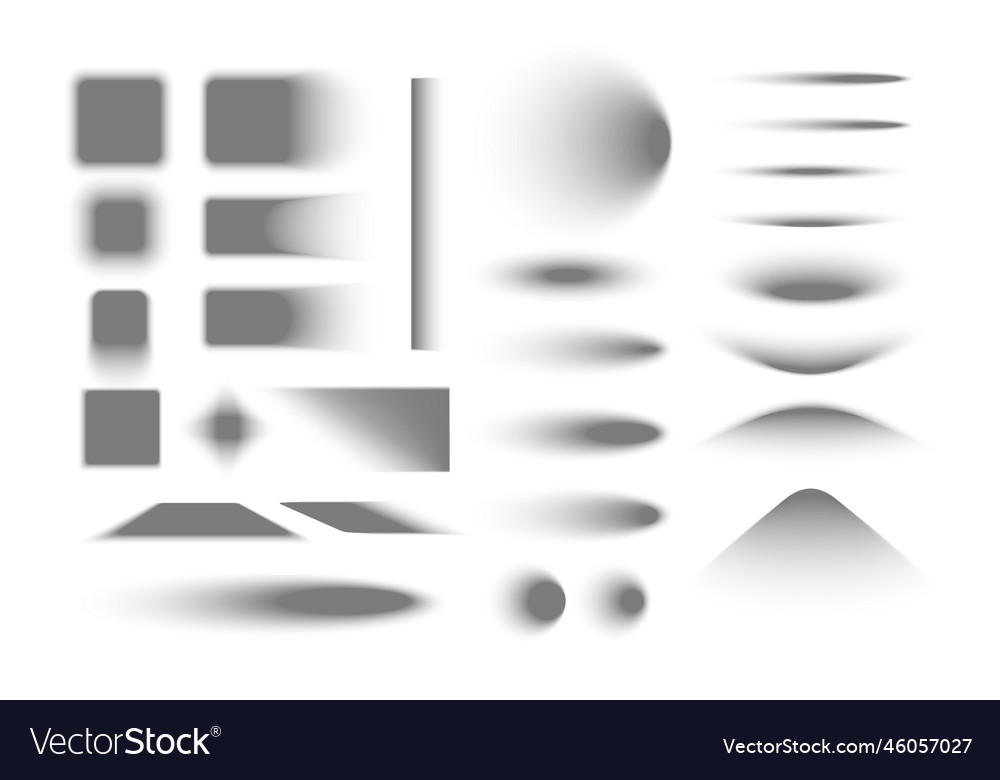 Realistic shadows icon set Royalty Free Vector Image