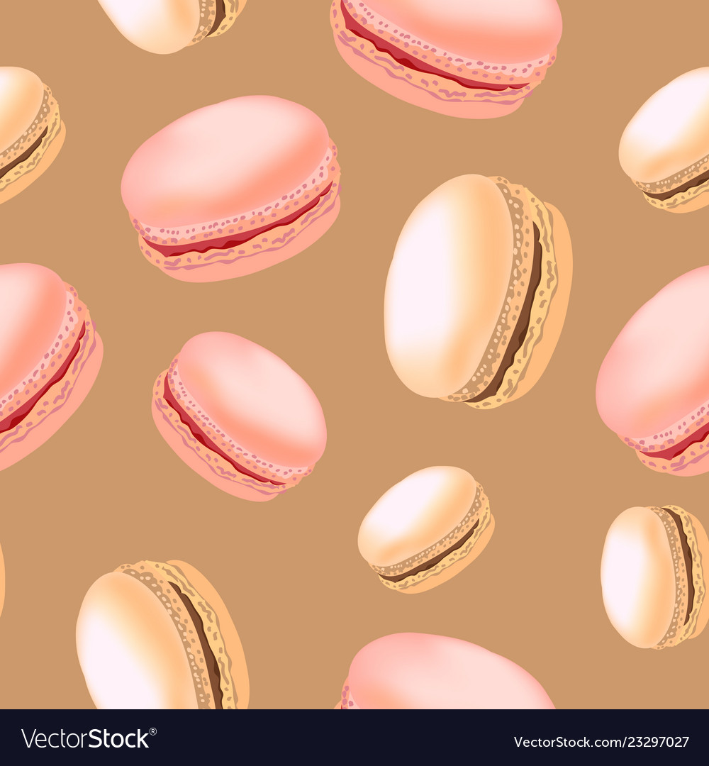 Seamless pattern with colorful macaroon cookies vector image Seamless pattern with colorful macaroon cookies