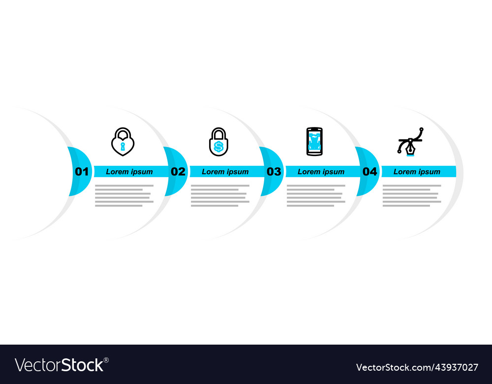Set line bezier curve mobile and face recognition vector image Set line bezier curve mobile and face recognition