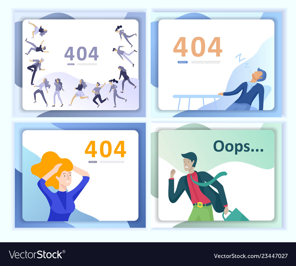 Set of landing page templates error vector image Set of landing page templates error