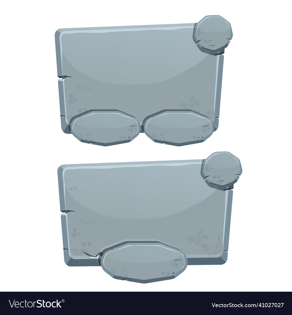 Set stone game menu for selection or navigation vector image Set stone game menu for selection or navigation