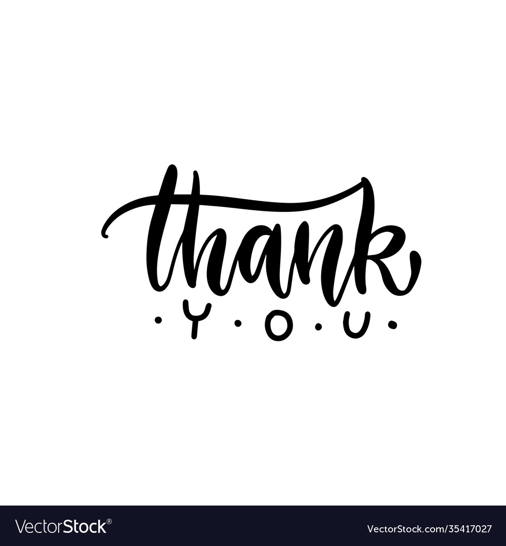 Thank you handwritten blach Royalty Free Vector Image