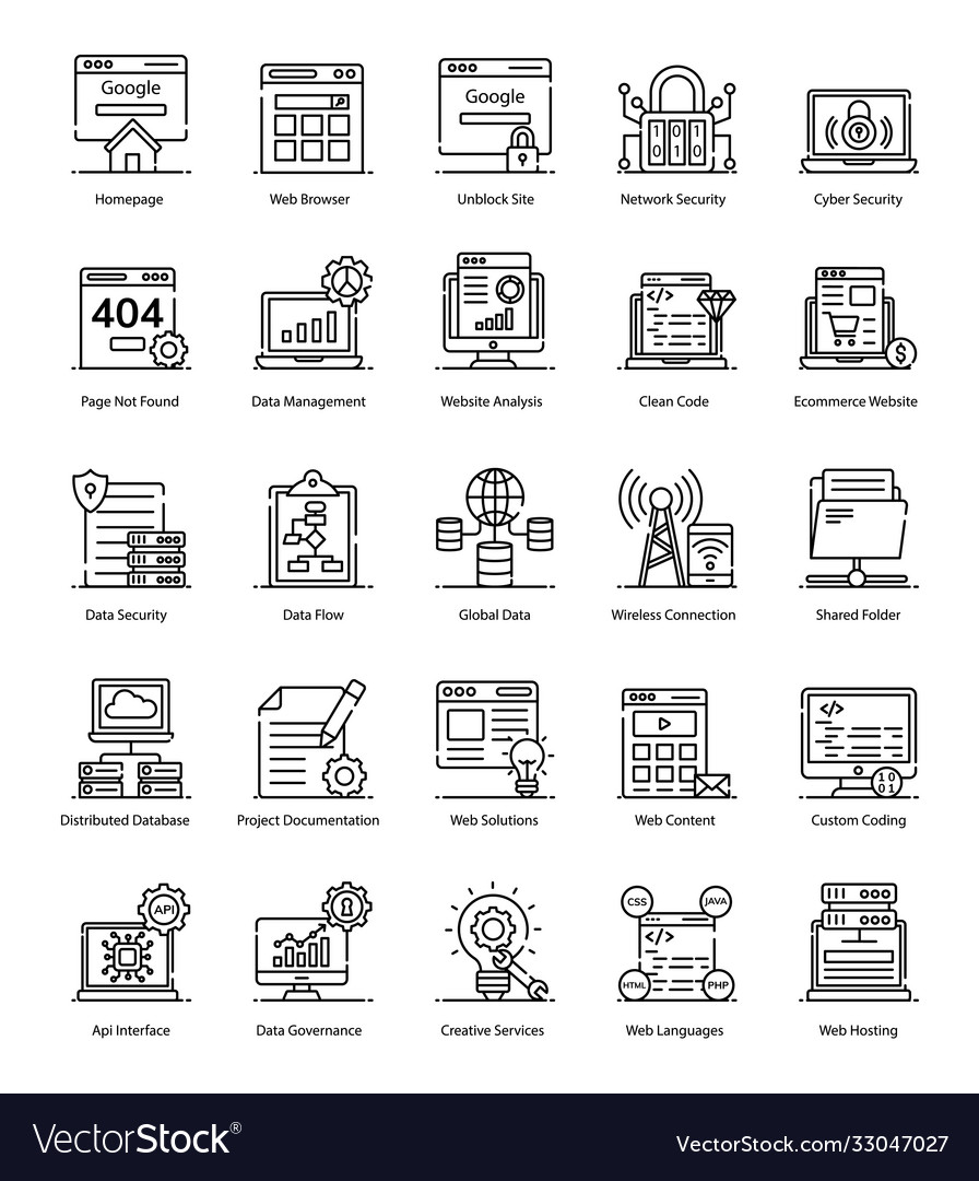 Web hosting in modern line style