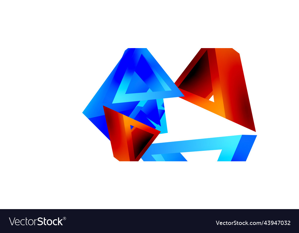 3d triangle abstract background basic shape Vector Image 3d triangle abstract background basic shape