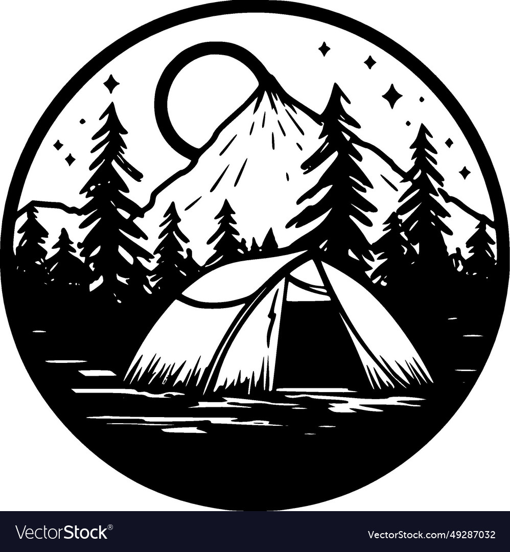 Camping - minimalist and flat logo