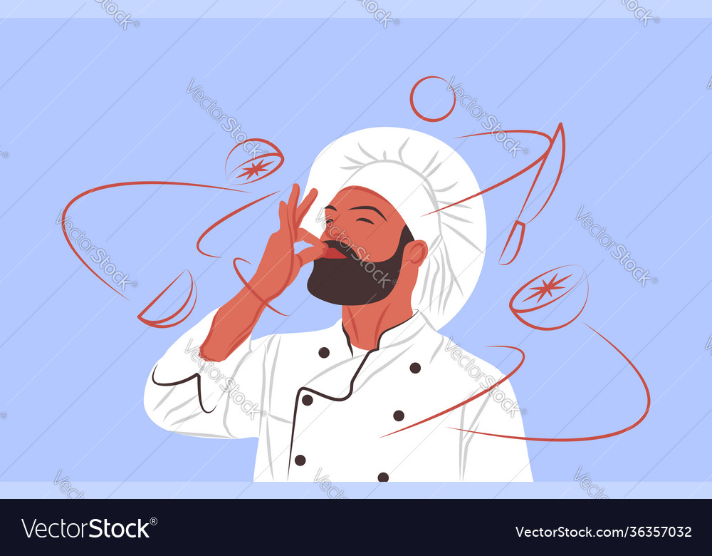 Chef in shadow sharp lines style