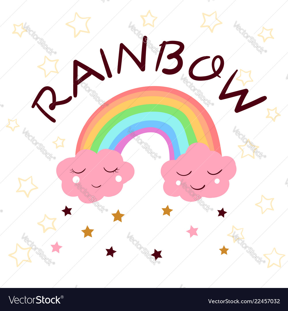 Cute rainbow idea for print t-shirt Royalty Free Vector