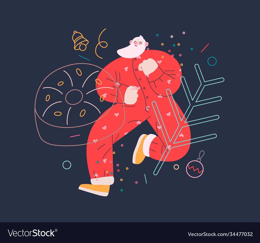 Dancing santa - christmas and new year party vector image Dancing santa - christmas and new year party
