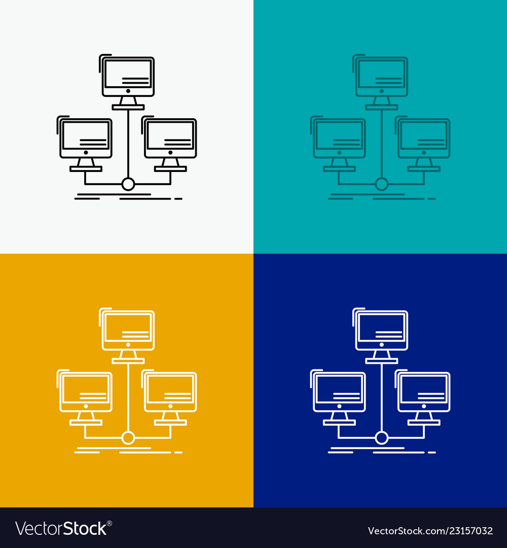 Datenbank verteilter Verbindungsnetzrechner vector image Datenbank verteilter Verbindungsnetzrechner