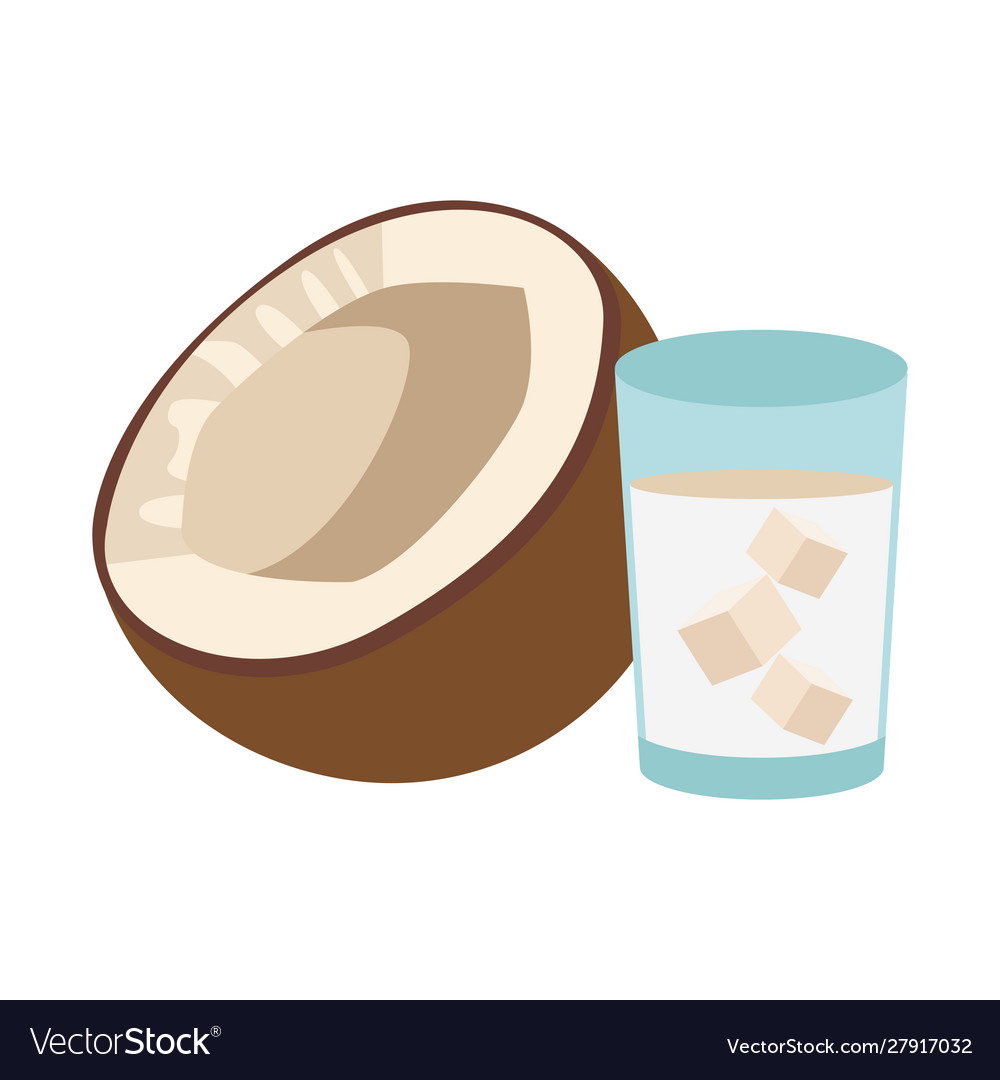 Glas mit Kokosmilch und bunt vector image Glas mit Kokosmilch und bunt