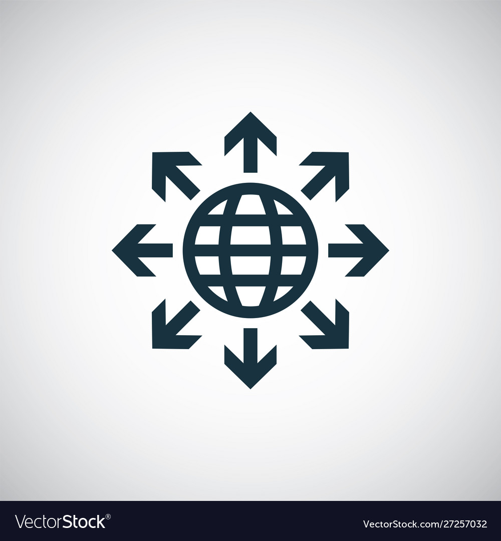 Globe arrows icon for web and ui on white