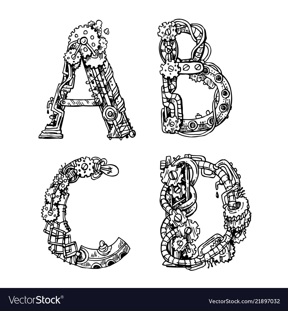 Hand drawn seamless pattern with mechanical vector image Hand drawn seamless pattern with mechanical