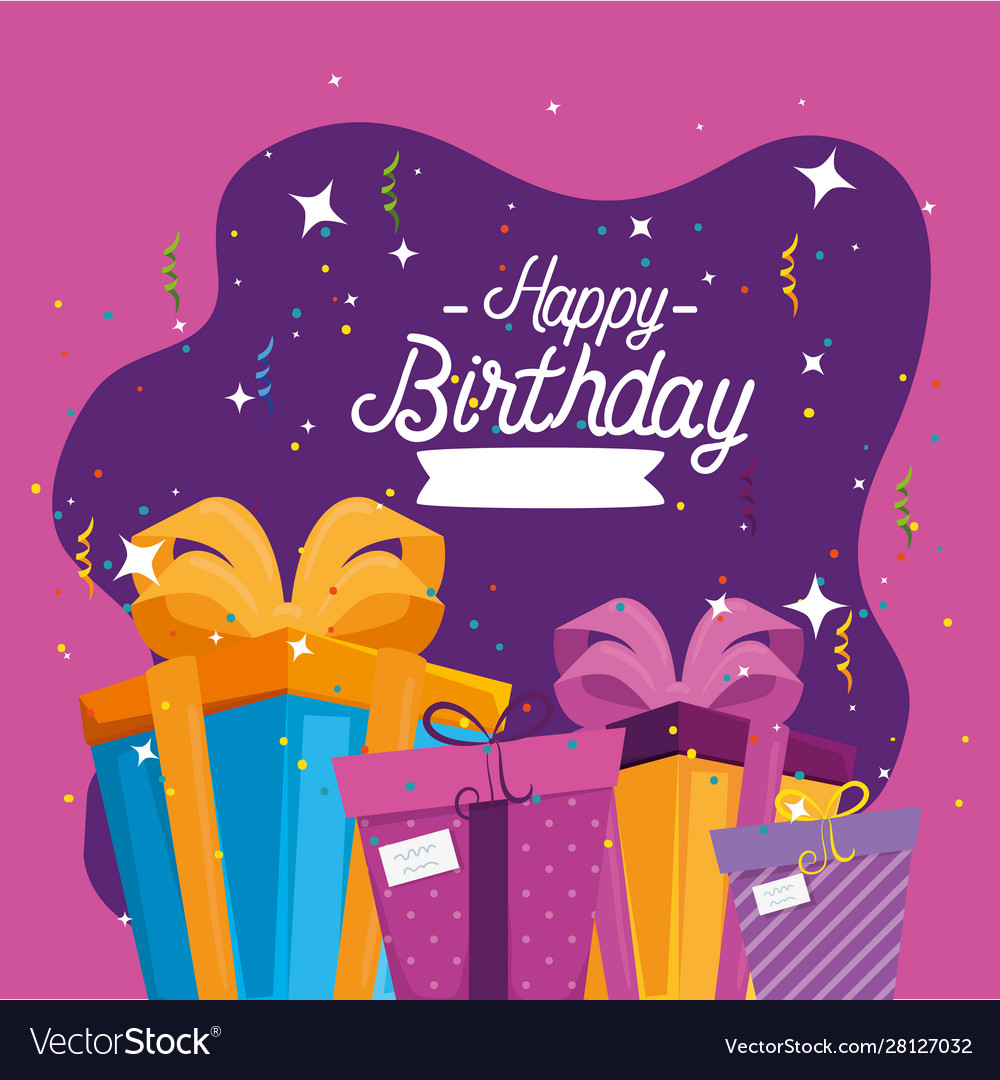 Happy birthday gifts design Royalty Free Vector Image