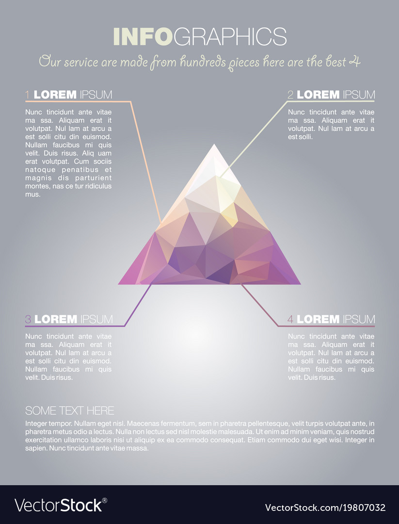 Infographics with polygon in triangle