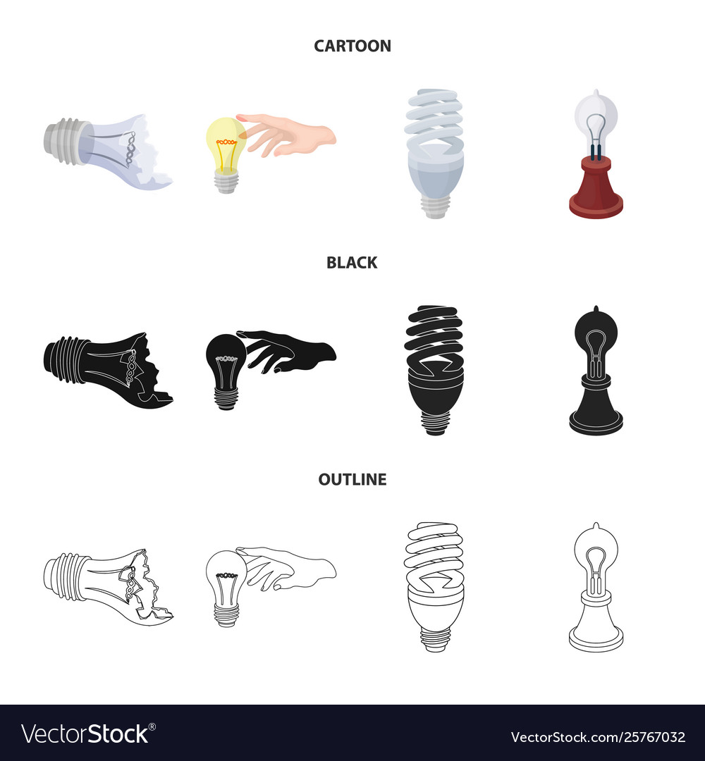 Isolated object lightbulb and ecolam symbol
