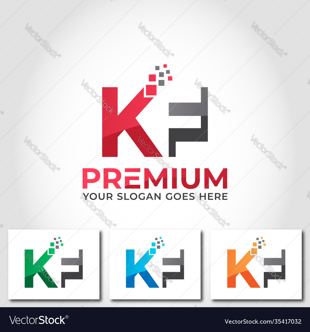 Kf alphabet logo design concept