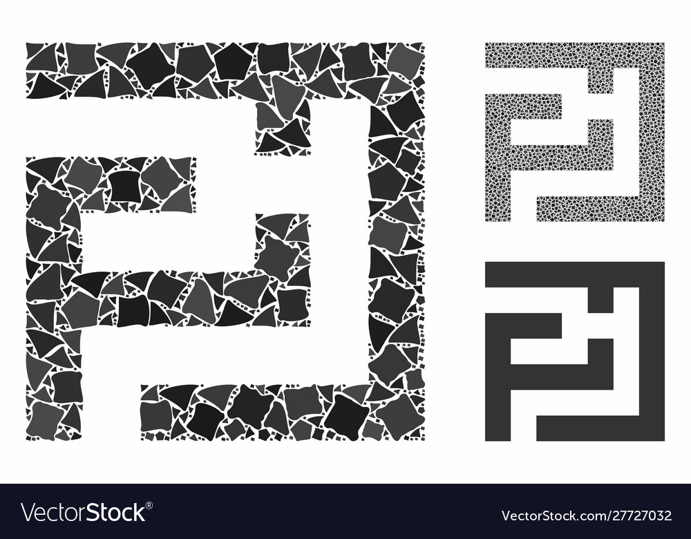 Labyrinth composition icon inequal elements vector image Labyrinth composition icon inequal elements
