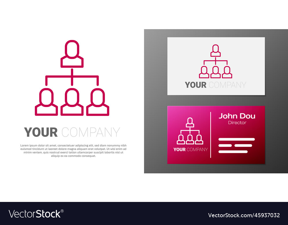Logotype line business hierarchy organogram chart vector image Logotype line business hierarchy organogram chart