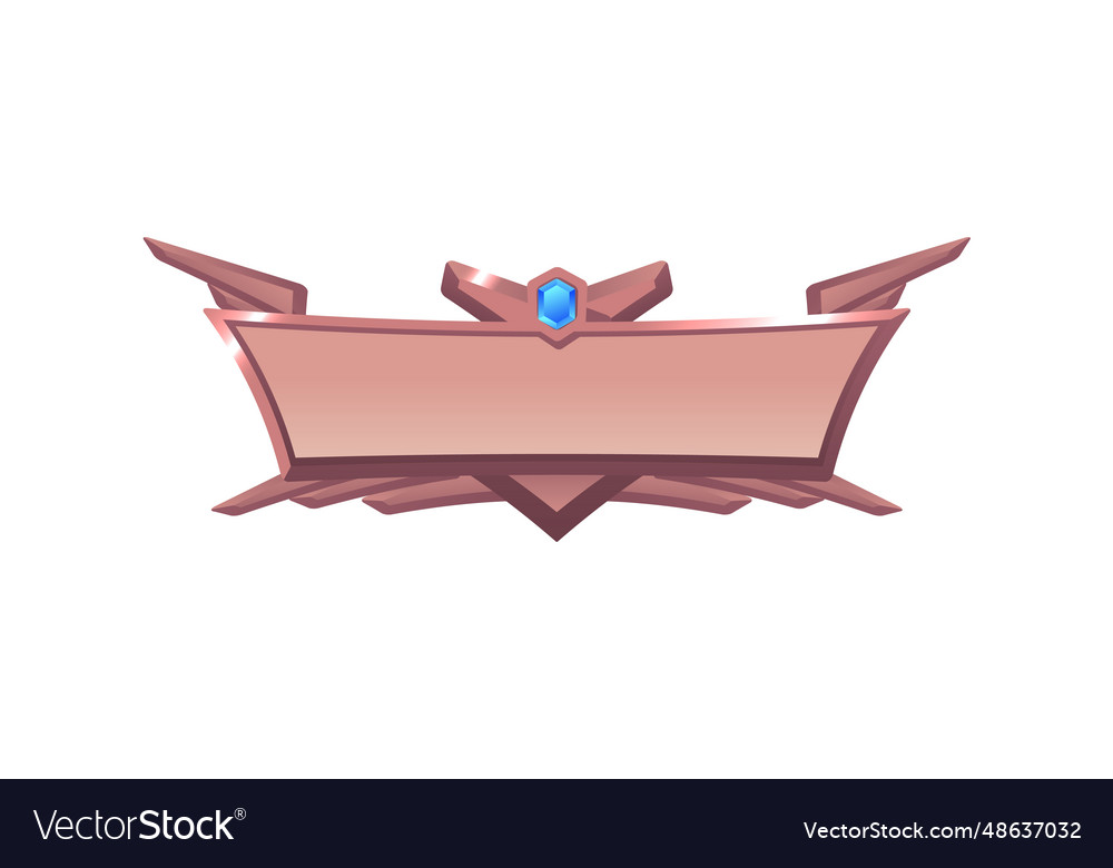Metal decorative frame for interface ui ux game vector image Metal decorative frame for interface ui ux game
