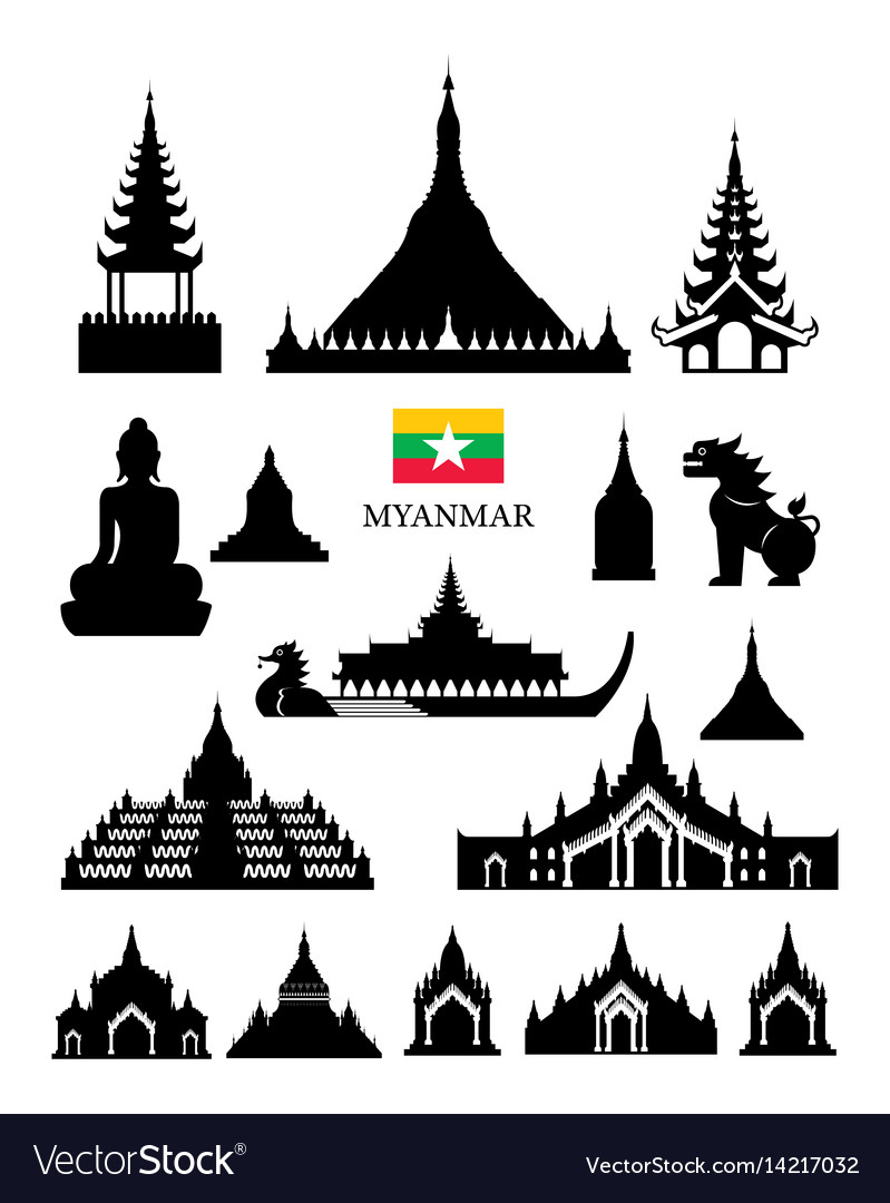 Myanmar Landmarks Architecture Building Object Set