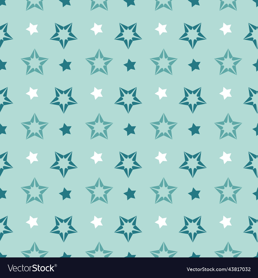 Seamless pattern green emerald star night sky Vector Image