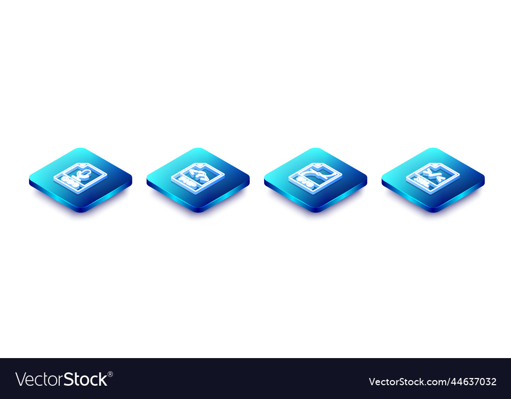 Set isometric line ogg file document php svg vector image Set isometric line ogg file document php svg