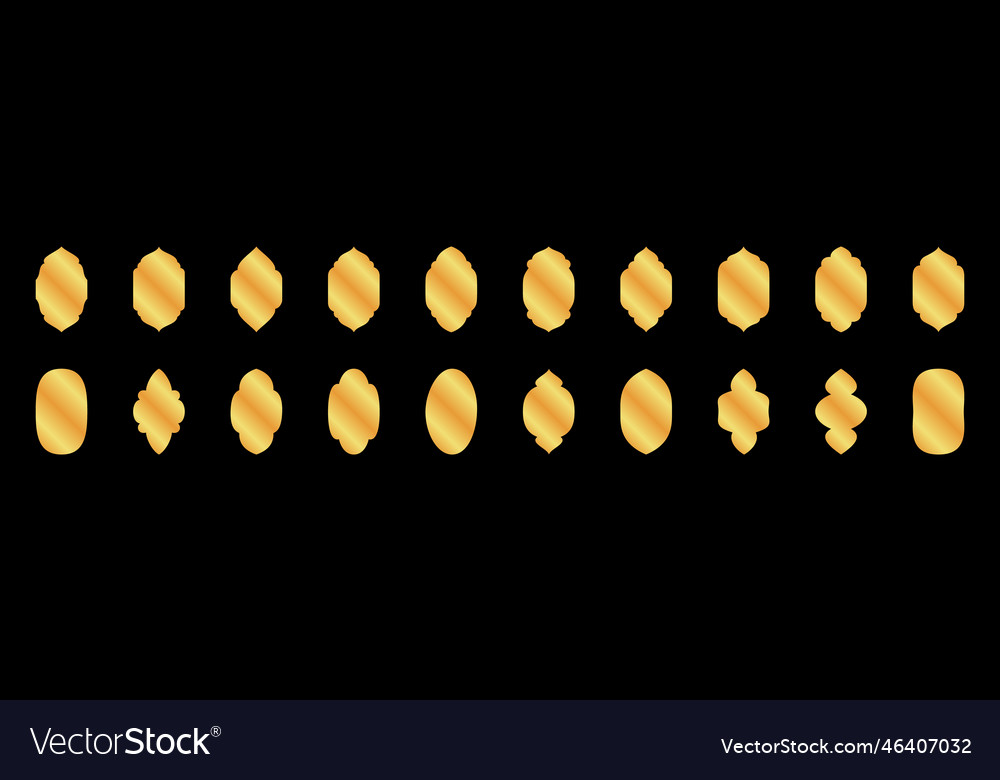 Set of islamic golden windows symbol