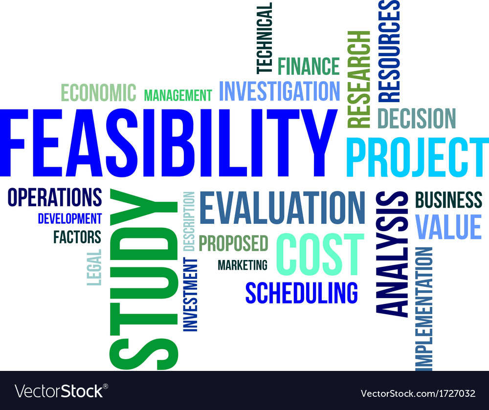 Word cloud feasibility study Royalty Free Vector Image