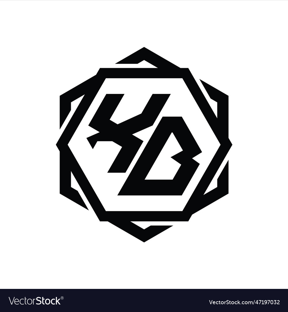 Xb logo monogram hexagon shape with geometric