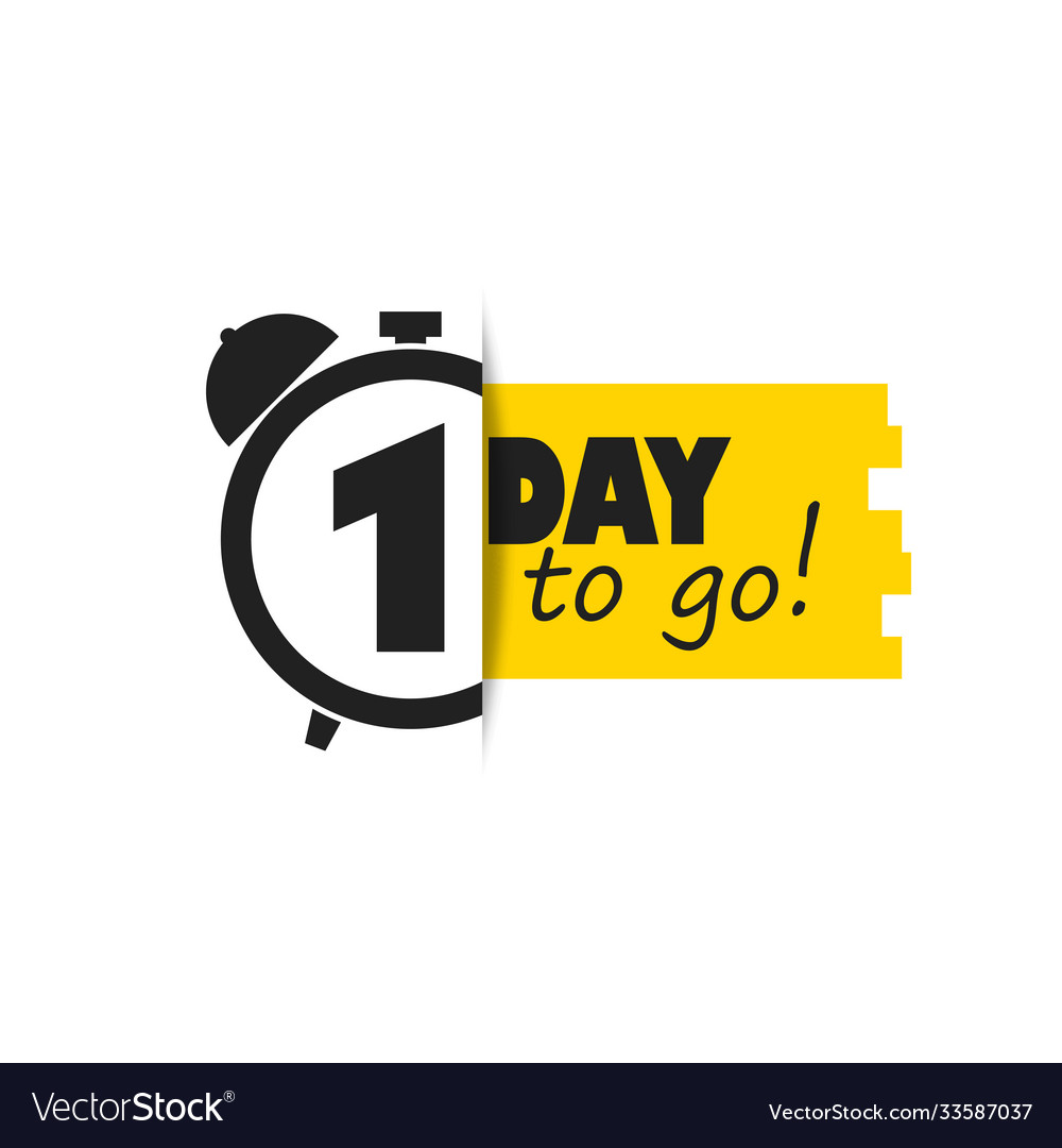 1 day to go left countdown isolated flat icon