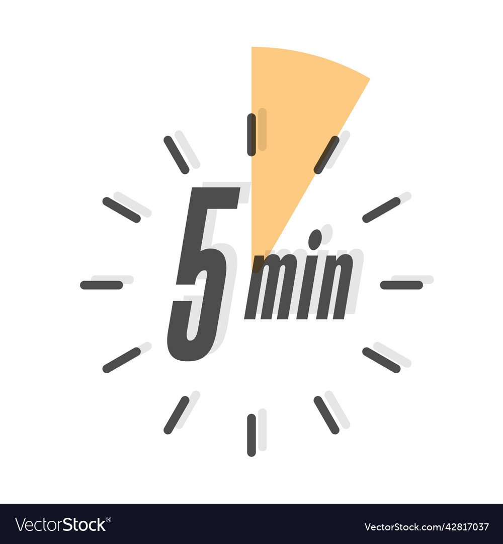 5 minutes timer clock or stopwatch icon