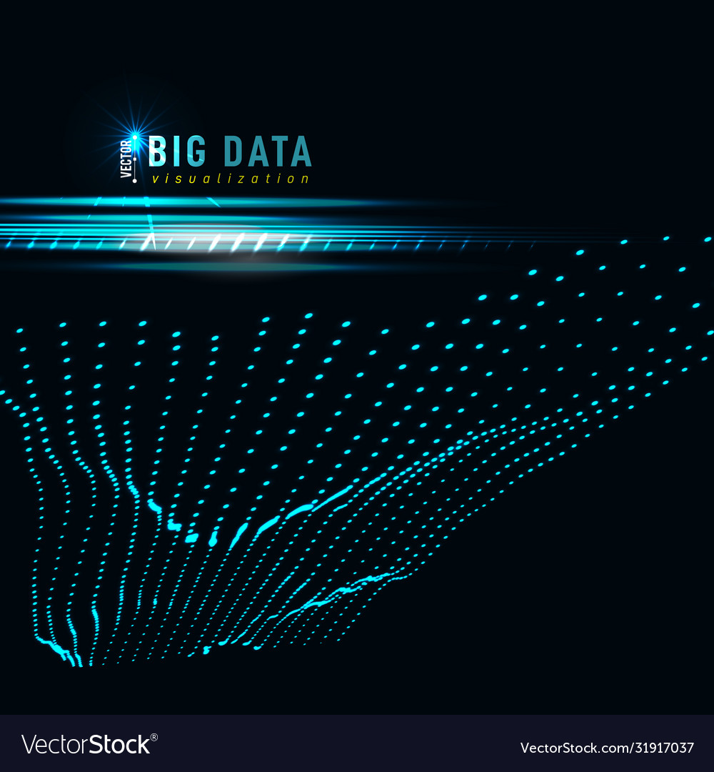 Abstract 3d big data visualization tangled vector image Abstract 3d big data visualization tangled