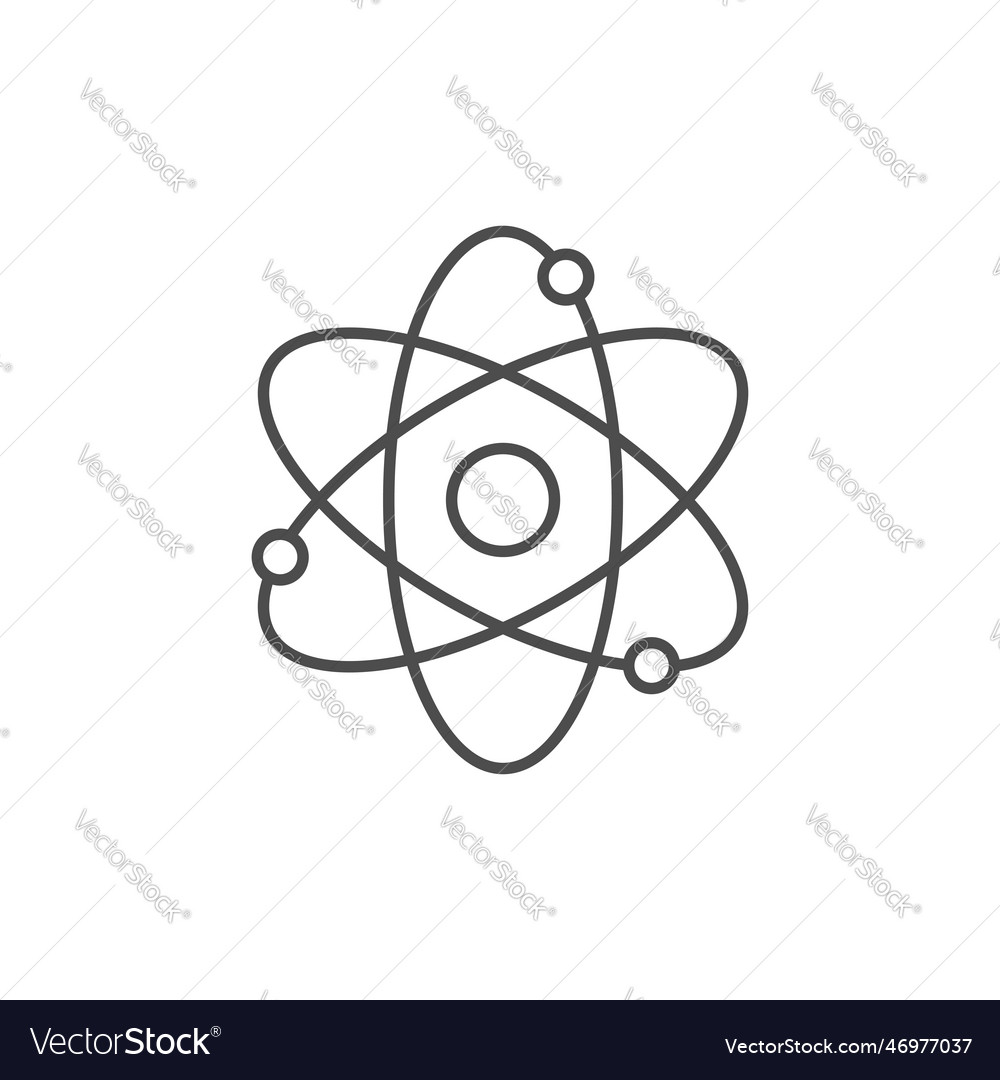 Atom related linear icon vector image Atom related linear icon