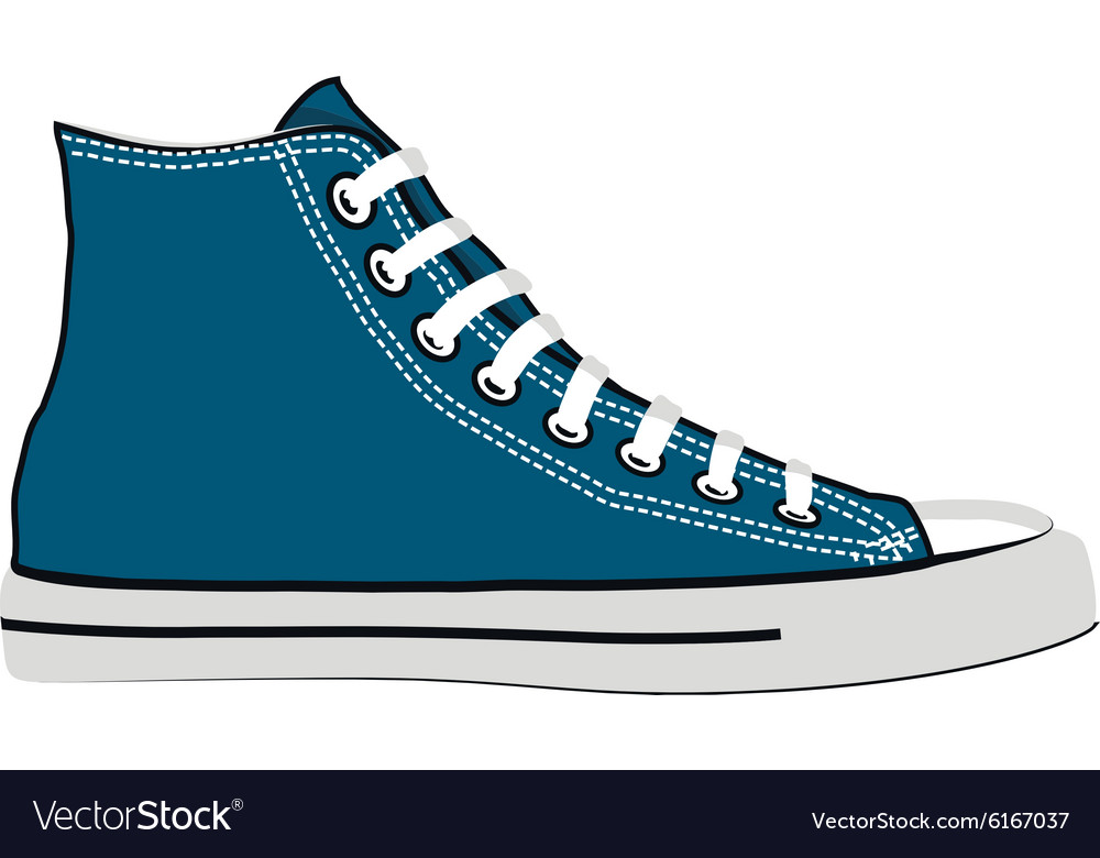 Blue Sneakers Vector Stock Illustration - Download Image Now