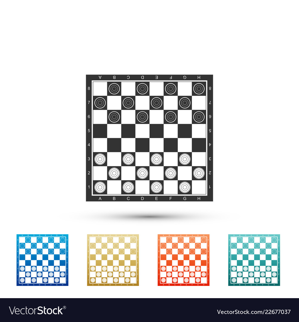 Board game of checkers icon on white background vector image Board game of checkers icon on white background