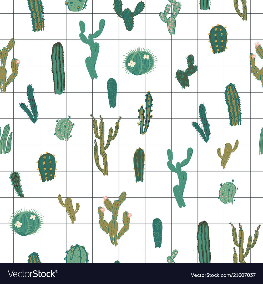 Cactus Seamless Pattern