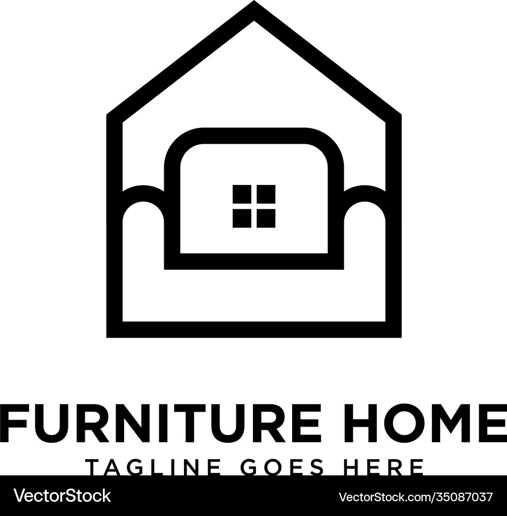 Furniture store logo design Royalty Free Vector Image