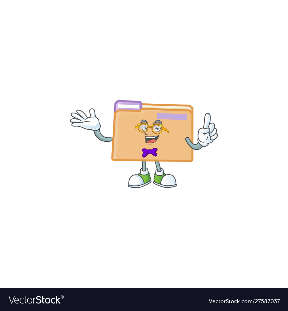 Geek folder icon with character mascot Vector Image Geek folder icon with character mascot
