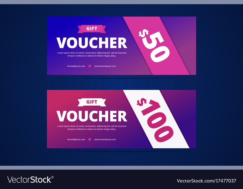 Gift vouchers with modern gradient style Vector Image