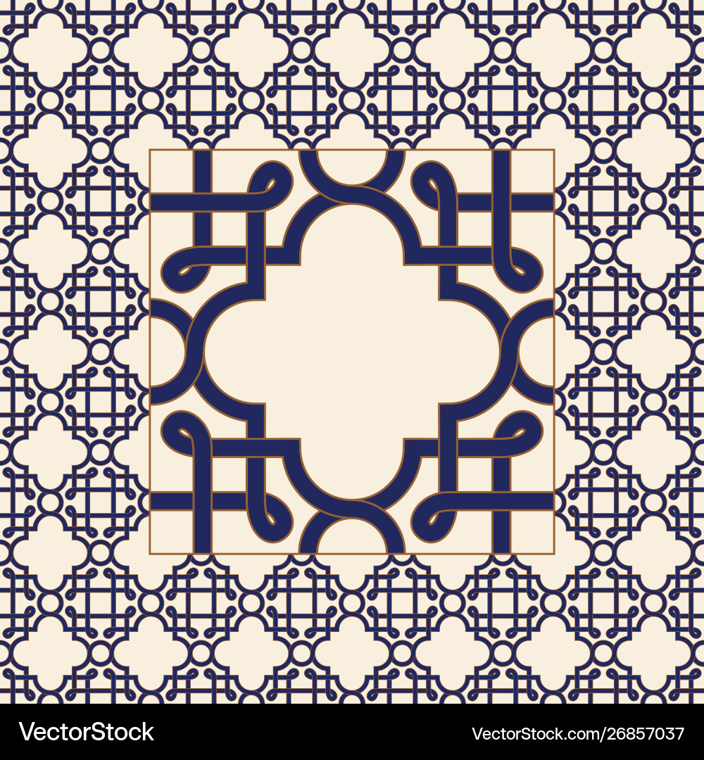 Gorgeous seamless pattern from tiles and border Vector Image