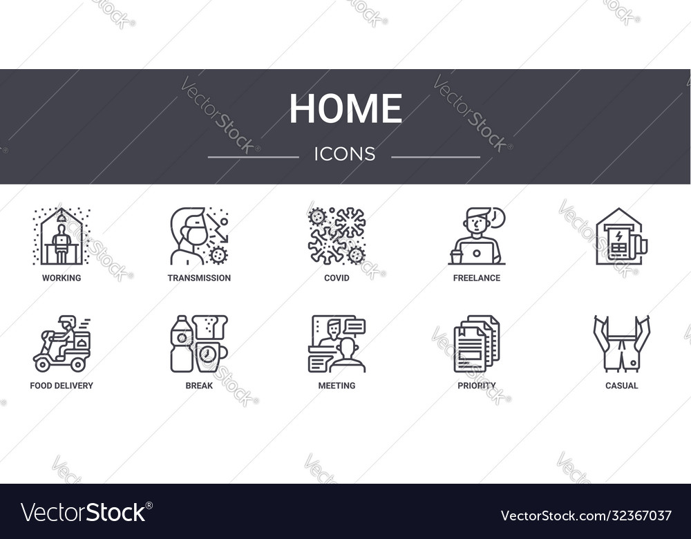 Home concept line icons set contains usable vector image Home concept line icons set contains usable