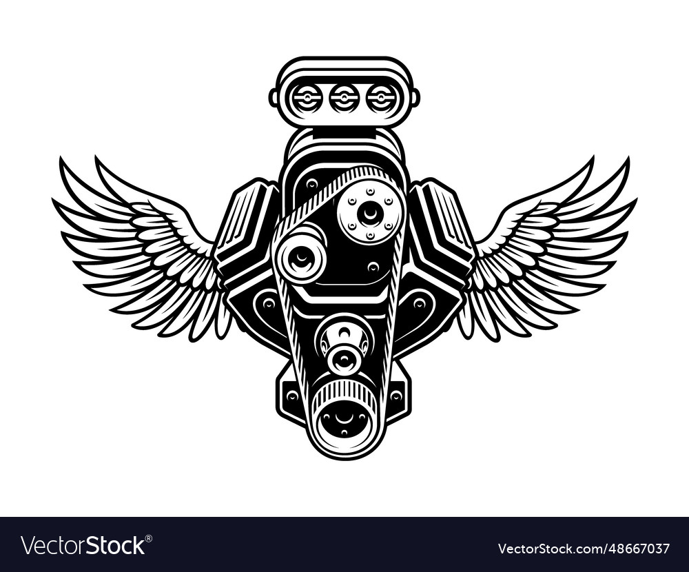 Hot rod engine Royalty Free Vector Image - VectorStock