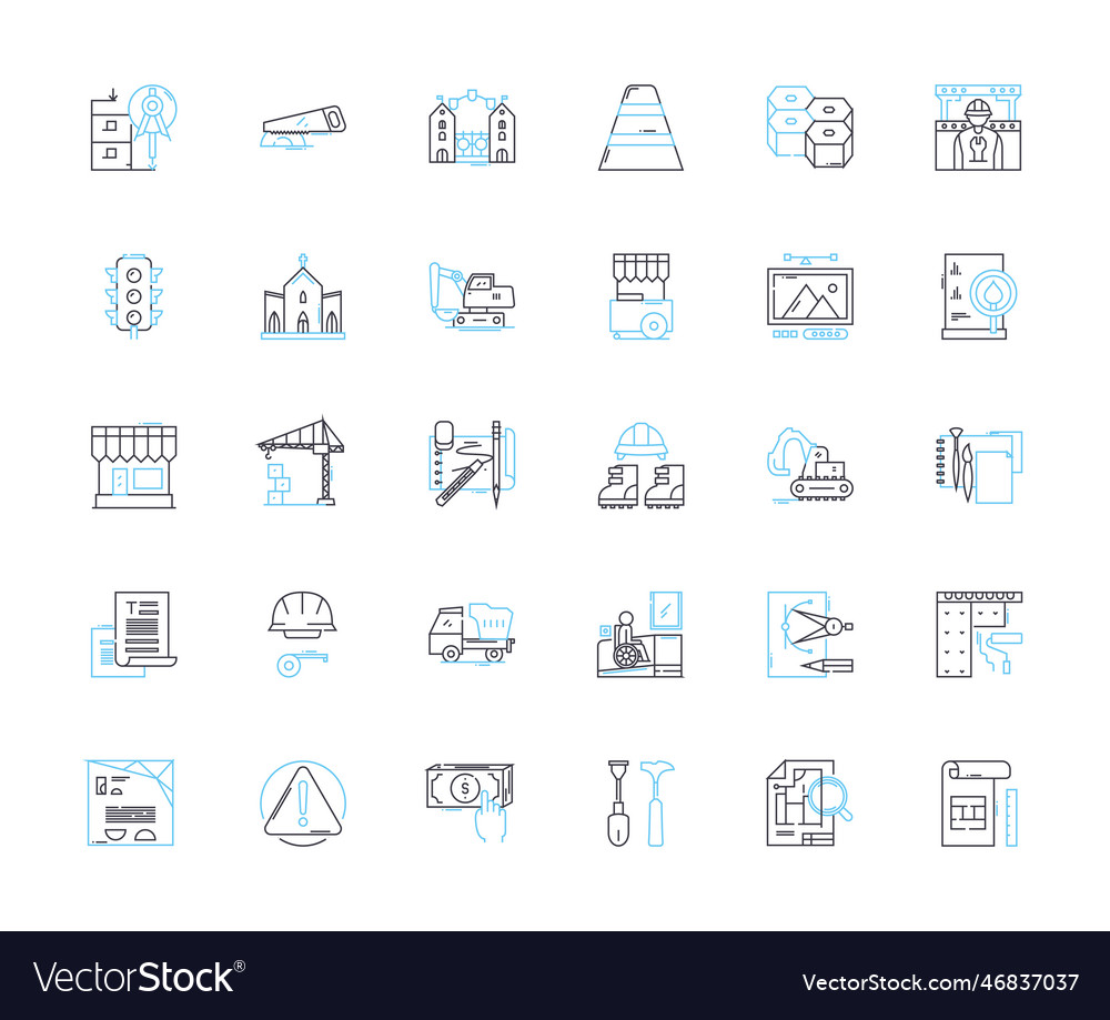 Layout linear icons set composition design vector image Layout linear icons set composition design