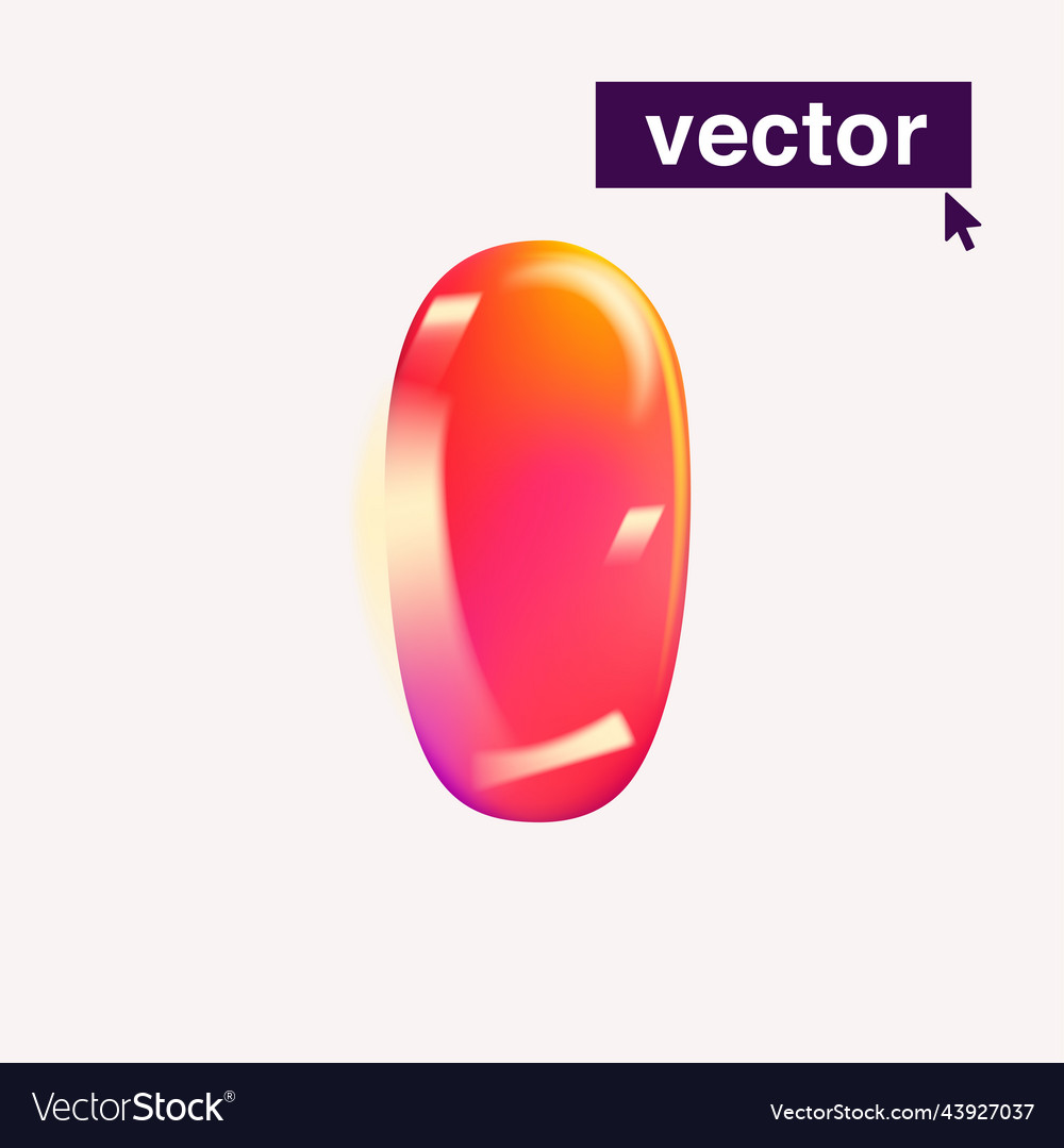 Letter i logo realistic 3d design in cartoon Vector Image