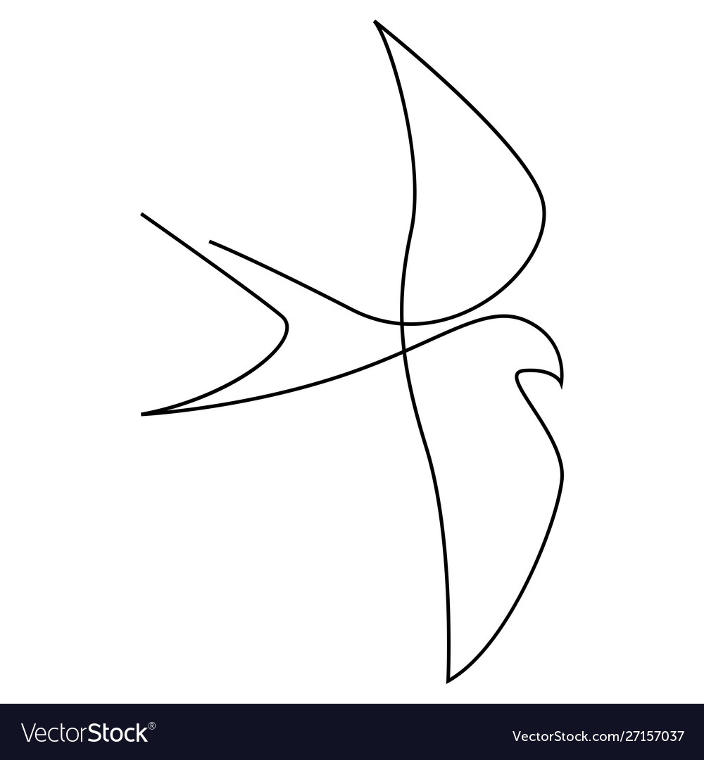 One line swallow or martlet design silhouette Vector Image