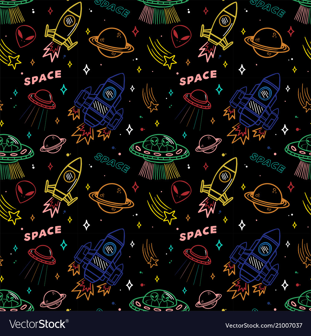 Pattern on space topic Royalty Free Vector Image