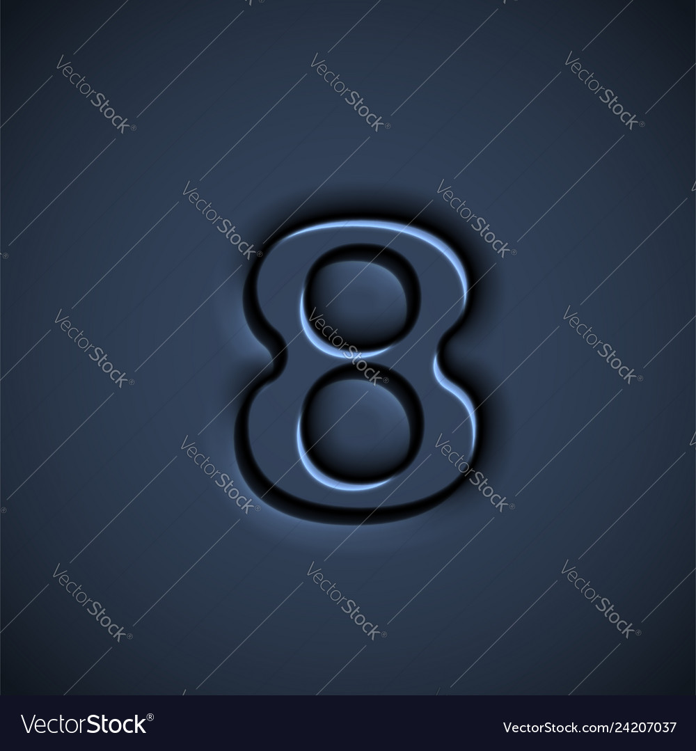 Pressed font character vector image Pressed font character