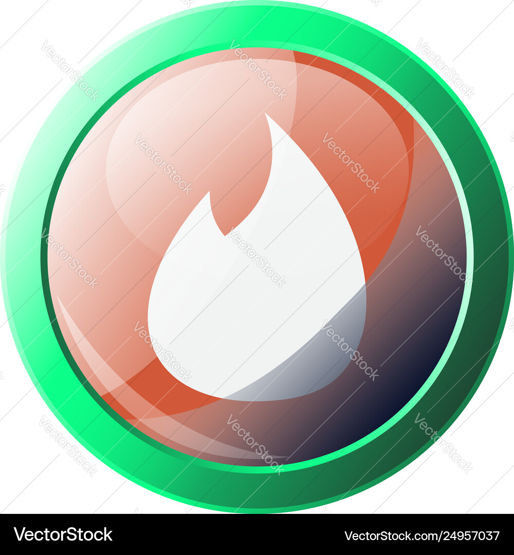 Round Tinder Logo Bubble With Green Frame Icon On Vector Image