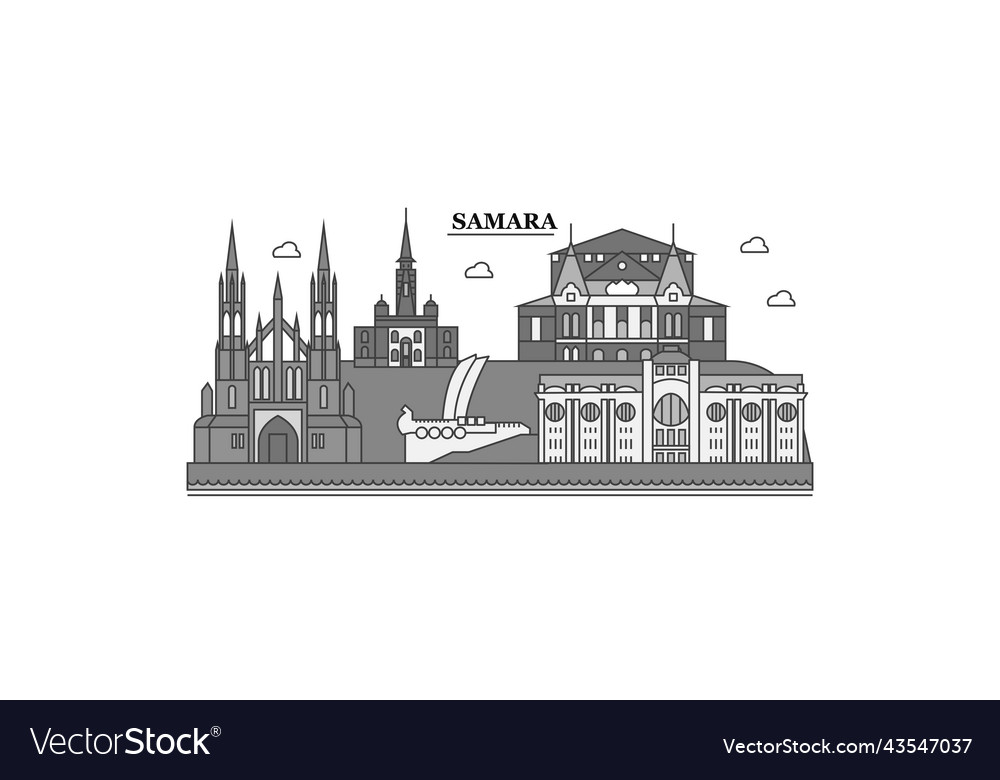 Russland Samara Stadt Skyline isoliert